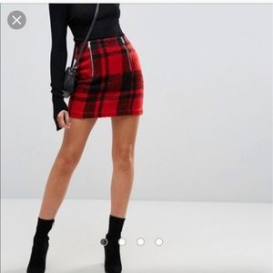 Ivy P lined  plaid wool mini skirt like new